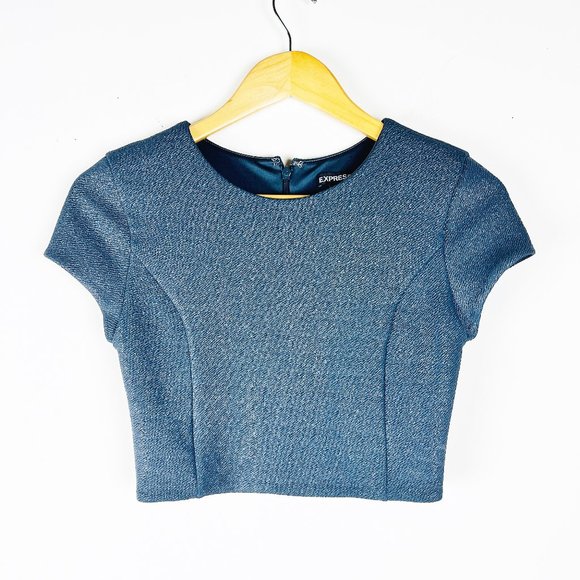 Express Metallic Crop Top XS - Picture 1 of 5